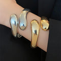 Alloy Twisted Teardrop Open Bangle Geometric Minimalist Fashion OL Wrist Jewelry view 3