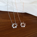 Sparkling Zircon Flower Mother Of Pearl Butterfly Copper Choker Necklace For Women view 4