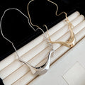 Irregular Geometric Alloy Pendant Necklace, Minimalist Old Money Style Metal Clavicle Chain For Women view 4