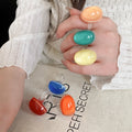 Modern Minimalist Dopamine Resin Oval Geometric Index Finger Ring For Women view 2