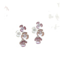 Alloy Rhinestone Enamel Flower Stud Earrings Sweet Fairy Style Floral Ear Jewelry view 5