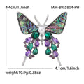Alloy Abalone Shell Butterfly Brooch Pin For Elegant Apparel Decoration – White Gold Purple view 5