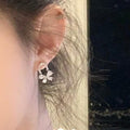Sparkling Rhinestone Butterfly Bow Faux Pearl Stud Earrings Exotic Sweet Light Luxury Jewelry view 4