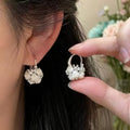 Floral Rhinestone Faux Pearl Ear Cuff Earrings For Women Light Luxury Cute Style view 1