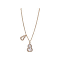 18K Gold Plated Copper Zircon Gourd Pendant Necklace Vintage Light Luxury Collarbone Choker view 5