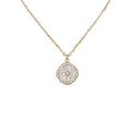 Copper Zircon Clover Flower Pendant Necklace Elegant Light Luxury Collarbone Choker for Women view 5