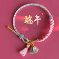 Chinese Style Five Color Cord Bracelet With 3D Zongzi Pendant Tassel Dragon Boat Festival Blessing Jewelry view 4