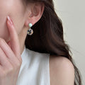 Korean Fresh Round Resin Stud Earrings With Silver Posts Geometric Minimalist Women's Jewelry view 4