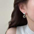 Korean Fresh Round Resin Stud Earrings With Silver Posts Geometric Minimalist Women's Jewelry view 2