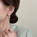 Korean Fresh Round Resin Stud Earrings With Silver Posts Geometric Minimalist Women's Jewelry view 3