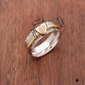 Two Tone Heart Linear Polygon Ring For Women Vintage Rococo Style Fashion Accessory view 4