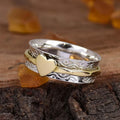 Two Tone Heart Linear Polygon Ring For Women Vintage Rococo Style Fashion Accessory view 1