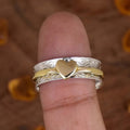 Two Tone Heart Linear Polygon Ring For Women Vintage Rococo Style Fashion Accessory view 3