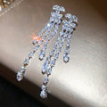 Light Luxury Copper Double C Tassel Drop Earrings With Silver Posts For Evening Wear view 2