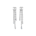 Light Luxury Copper Double C Tassel Drop Earrings With Silver Posts For Evening Wear view 5