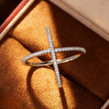 Minimalist Cross Ring For Women, Korean Style Cool Tone Commuter Fashion Accessory view 5