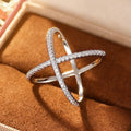 Minimalist Cross Ring For Women, Korean Style Cool Tone Commuter Fashion Accessory view 3