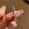 Minimalist Cross Ring For Women, Korean Style Cool Tone Commuter Fashion Accessory view 2