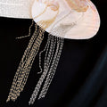 European Style Copper Multi-Layer Long Tassel Geometric Clip-on Earrings For Non-Pierced Ears view 2