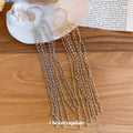 European Style Copper Multi-Layer Long Tassel Geometric Clip-on Earrings For Non-Pierced Ears view 4