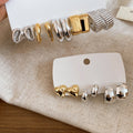 Minimalist Modern Resin Jewelry Set With Silver Needle Heart C Shape Stud Earrings view 1