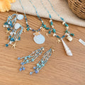 Shell Starfish Crystal Beaded Tassel Necklace And Ear Hook Jewelry Set For Women Beach Vacation Style view 4