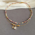 Light Luxury Copper Zircon Crystal Beaded Geometric Choker Necklace For Summer Vacation view 4