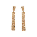 Statement Wrinkled Rectangle Alloy Stud Earrings For Women, Geometric Light Luxury Fashion Jewelry view 5