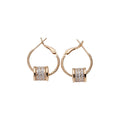 Copper Zircon Round Twisted Pendant Hoop Earrings For Women Simple Modern Light Luxury Jewelry view 5