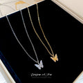 Light Luxury Zircon Butterfly Copper Clavicle Necklace, Minimalist Old Money Choker view 4