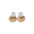 Light Luxury Fan Shaped Faux Pearl Stud Earrings With Silver Needles For Versatile Fashion Style view 5