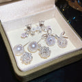 Alloy Silver Needle Sparkling Zircon Bow Stud Earrings Light Luxury Sweet Exotic Jewelry view 1