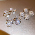 Alloy Silver Needle Sparkling Zircon Bow Stud Earrings Light Luxury Sweet Exotic Jewelry view 3