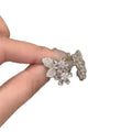 Copper Zircon Flower Leaf Stud Earrings, Elegant Light Luxury Fashion Jewelry view 5