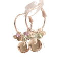Fresh Forest Style Artificial Crystal Bead Round Pendant Hoop Earrings For Women Vacation Jewelry view 5