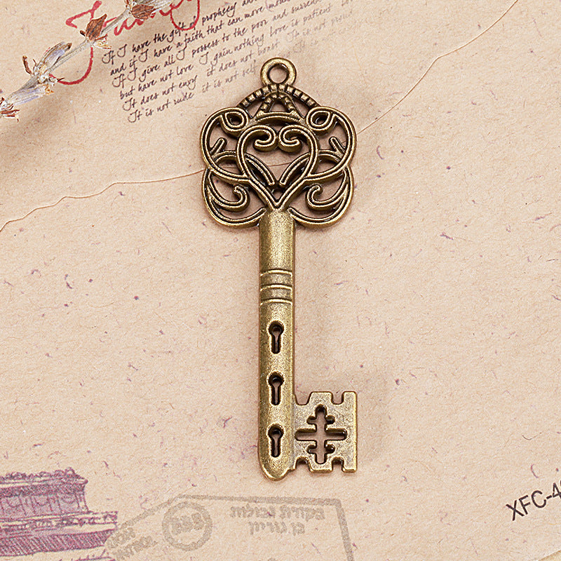58x21mm Vintage Alloy Ornate Key Charm Pendant