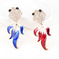 Crystal Goldfish Brooch With Flowing Blue And Red Tails view 4