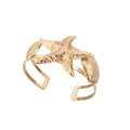 Metal Starfish Shell Open Bangle, European Beach Vacation Style Statement Jewelry view 5