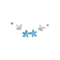 Alloy Rhinestone Enamel Flower Butterfly Stud Earrings, Fresh Sweet Elegant Versatile Style view 5