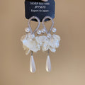 Elegant Floral Faux Pearl Zircon Waterdrop Stud Drop Earrings For Women view 4