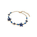 Adjustable Copper Zircon Flower Waterdrop Bangle, Light Luxury Elegant Fashion Bracelet view 5