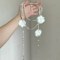French Vintage Floral Beaded Faux Pearl Layered Sweater Necklace Pastoral Collarbone Chain view 1