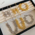Sweet Cool Alloy Zircon Irregular Geometric Tassel Drop Earrings With Silver Pins view 1