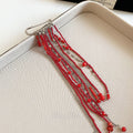 European American Glass Chain Tassel Geometric Brooch, Elegant Fashion Clothing Accessory view 4