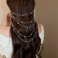 Fashion OL Style Pearl Beaded Round Pendant Tassel Drop Earrings For Women view 3