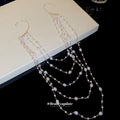 Fashion OL Style Pearl Beaded Round Pendant Tassel Drop Earrings For Women view 4