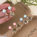 Transparent Resin Colorful Polka Dot Round Ball Stud Earrings, Fresh Geometric 2026 Design view 1