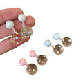Transparent Resin Colorful Polka Dot Round Ball Stud Earrings, Fresh Geometric 2026 Design view 5