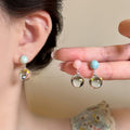 Transparent Resin Colorful Polka Dot Round Ball Stud Earrings, Fresh Geometric 2026 Design view 2