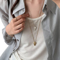 Korean Style Pointed Heart Totem Alloy Necklace For Women Old Money Clavicle Chain view 5